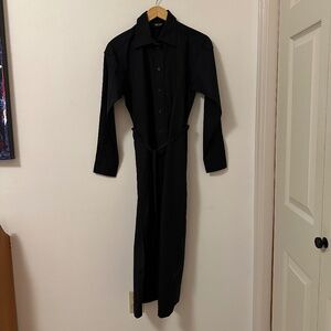 NWT Rachel Comey Cotton Jersey Black Button Down Midi Shirt Dress | Size 2